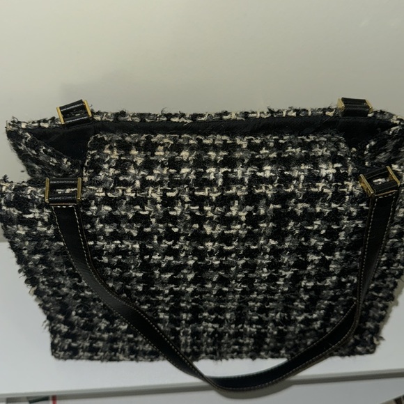 Kate Spade Preppy Black & White Tweed Shoulder Bag - Picture 9 of 13